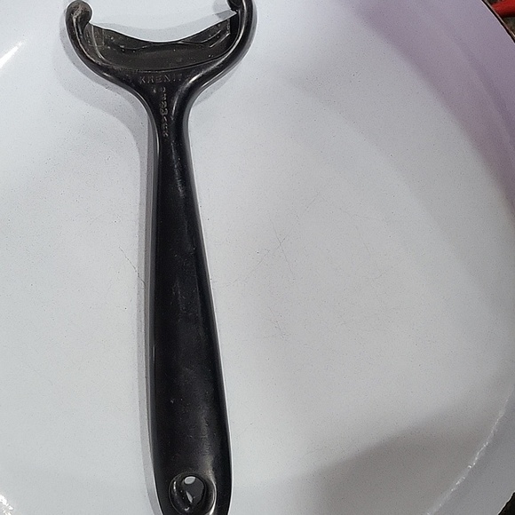 Vintage Krenit Denmark Handy Pan Hebert Krenchel Skillet 10” Red White w/ handle - Picture 8 of 8